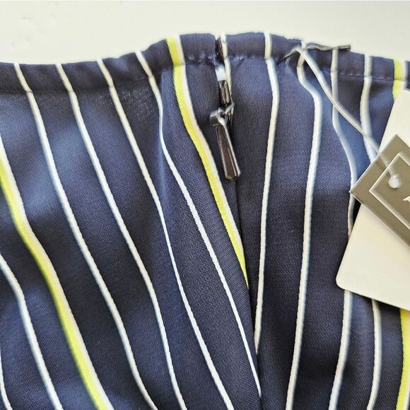 NWT BP X WILDFANG Square Neck Satin Midi Slip Dress In Navy Harlow Pinstripe 2X - Picture 11 of 12